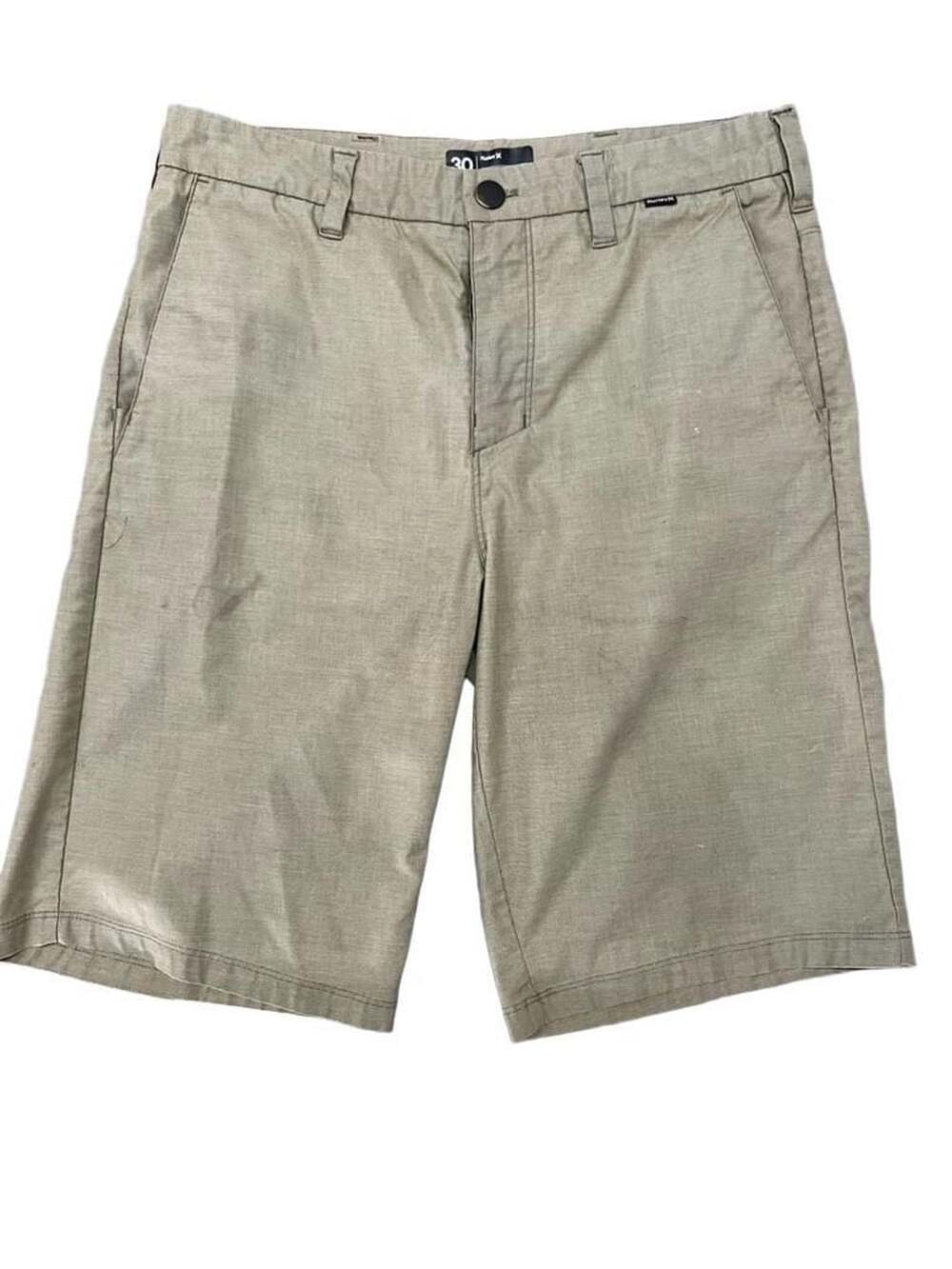 Hurley Chino Shorts Size 30 Green Flat Front Casual